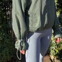 Ginny & Me Flared Windbreaker Olive Check