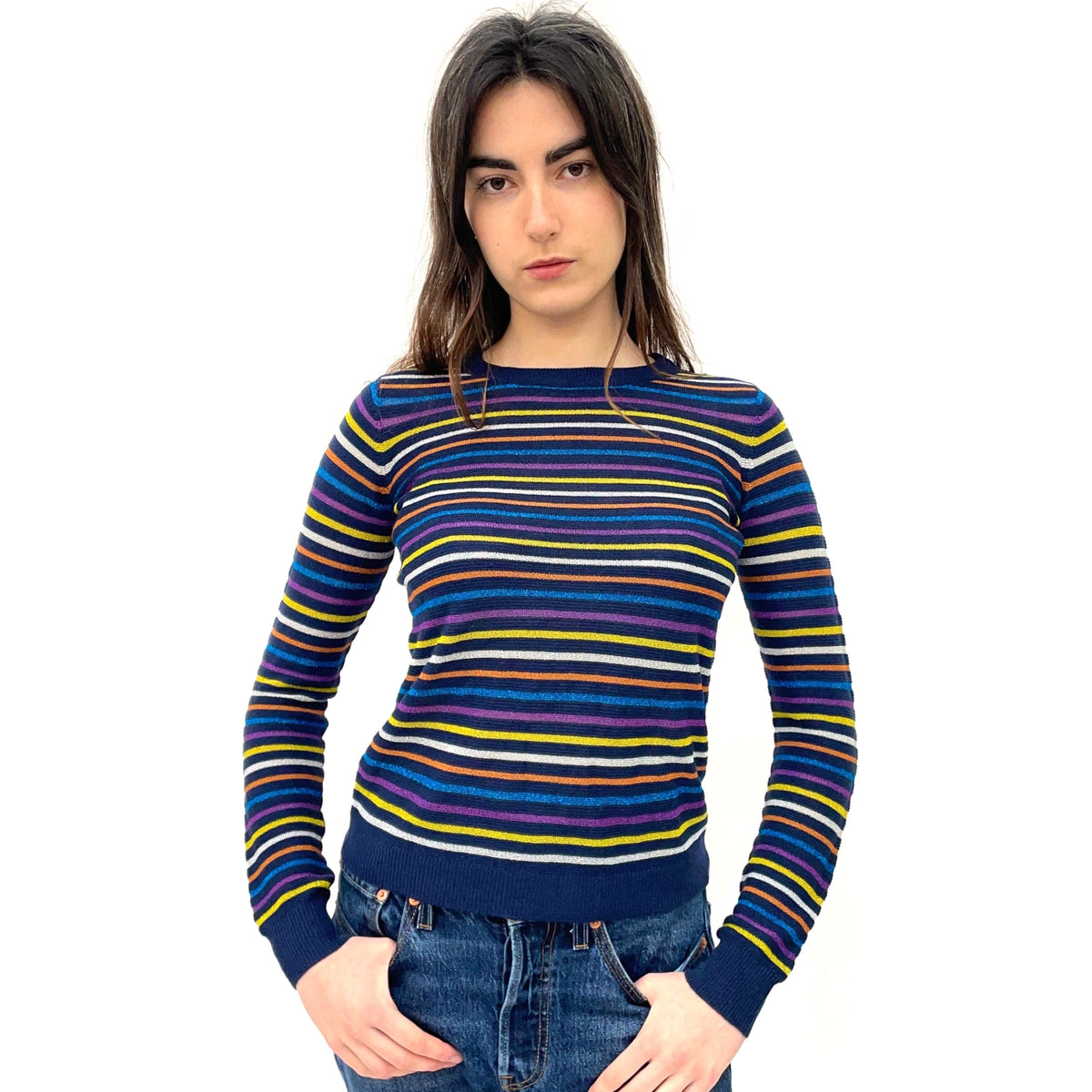 Metallic Stripe Knit Jumper