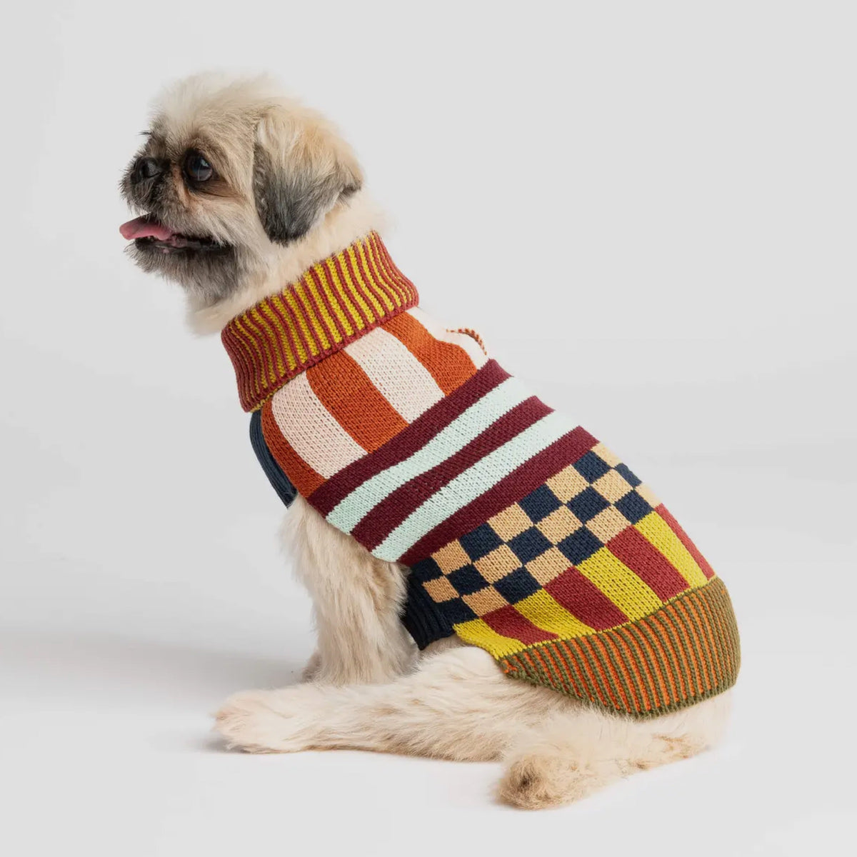 Pattern Patch Dog Jumper Toffee