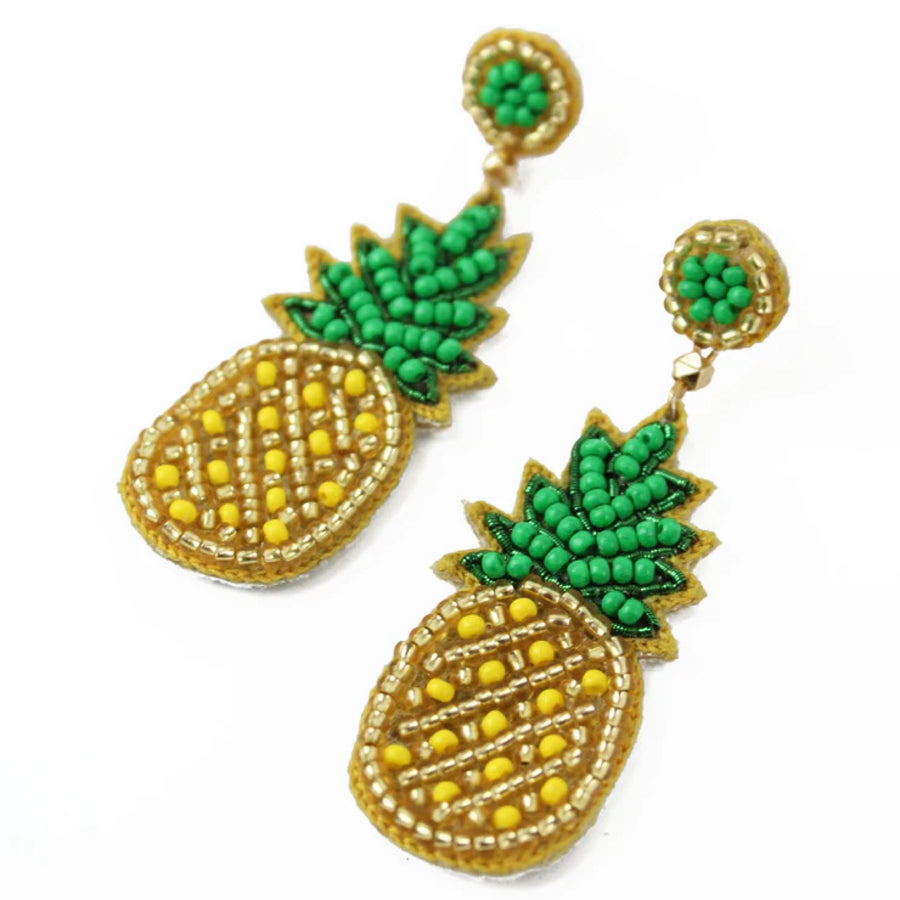 Doris Pineapple Beaded Earrings