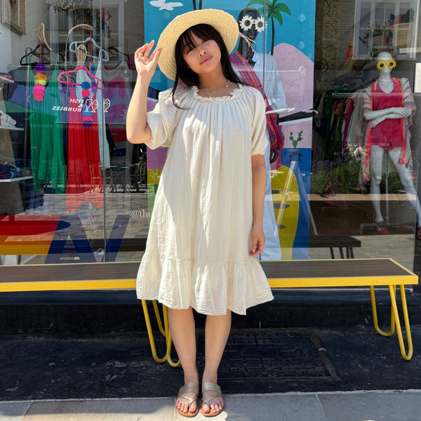*NEW STYLE* Smocked Mini Ecru