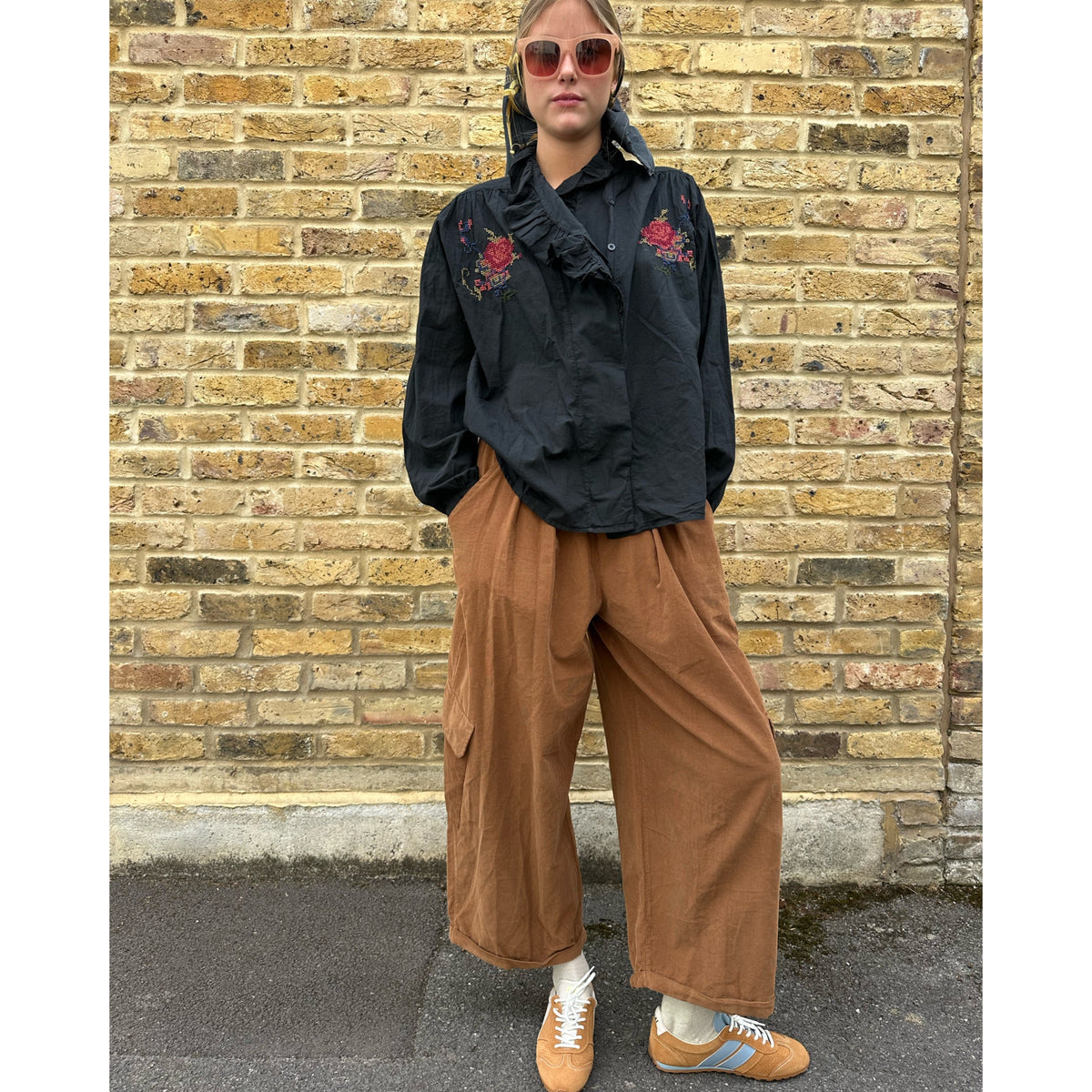 Baggy Needlecord Pants Camel