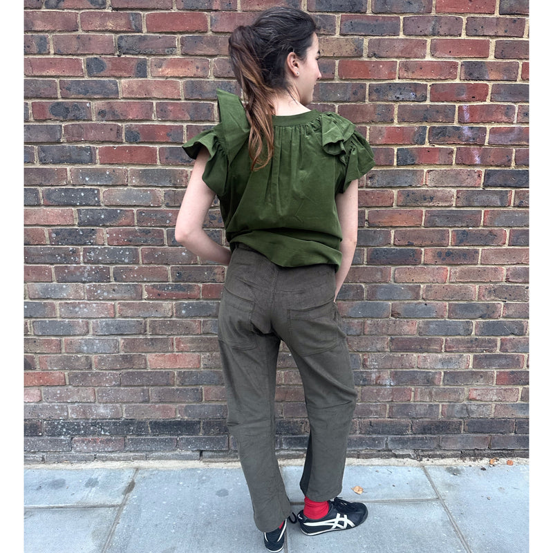 *NEW COLOUR* Cord Barrel Pant Olive