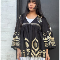 *LANDED* Black Feather Tunic Top