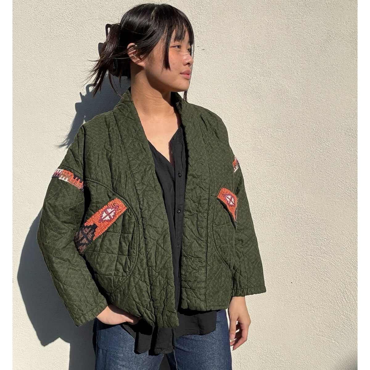 *NEW SEASON* Johanna Braided Kimono Olive Print