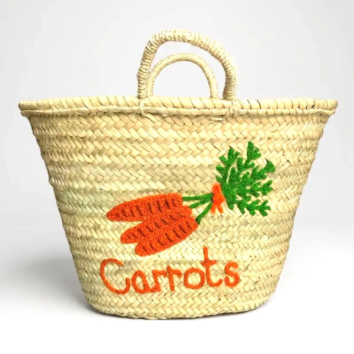 Carrots Embroidered Market Basket