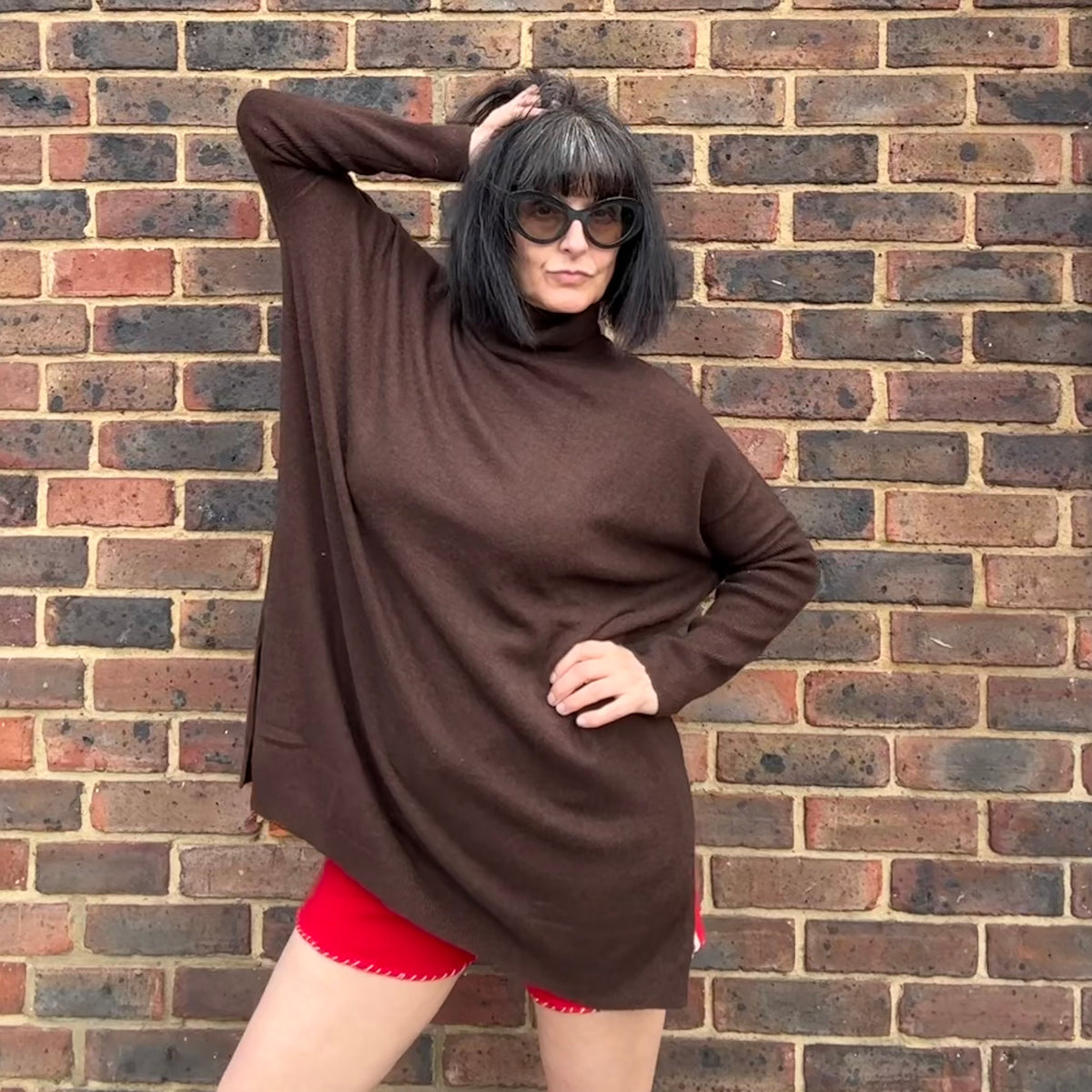 *NEW* Absolut Cashmere Extra Long Turtle Neck Chocolate
