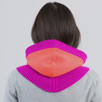 Colour Block Knit Hood Magenta