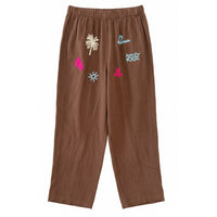 Embroidered Pants Cocoa