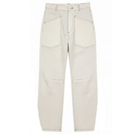 *SS26!* Topstitched Barrel Off White