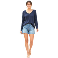 Scoop Neck Silk Long Sleeve