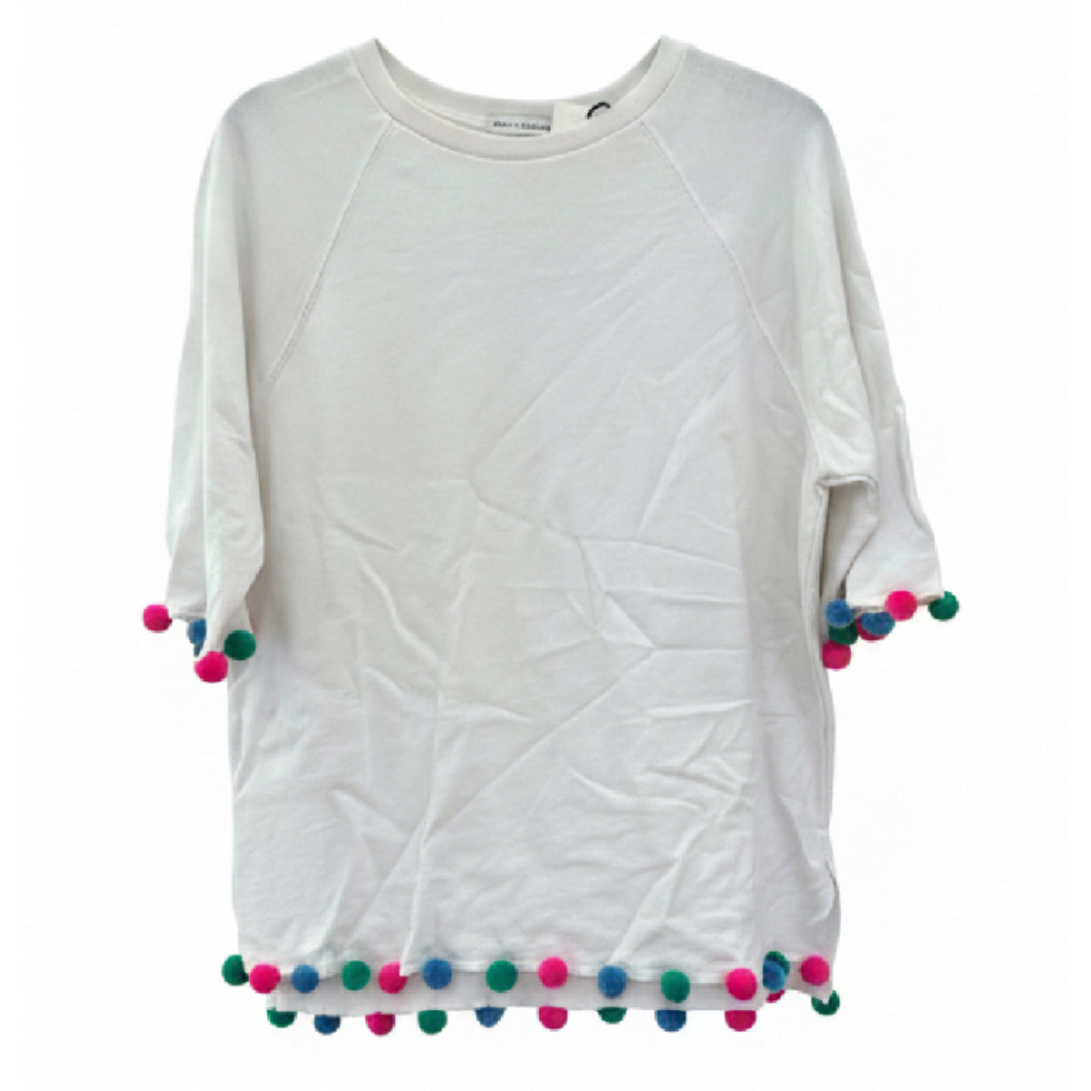 Short Sleeve Pom Pom Sweatshirt