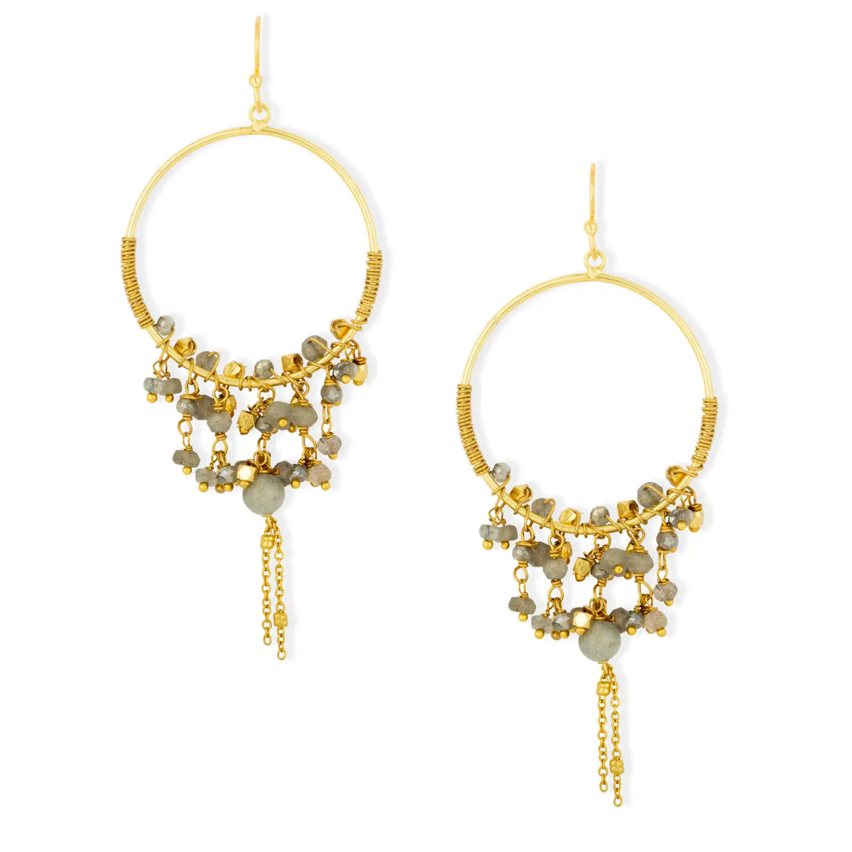 Destin Labradorite Hoop Earrings