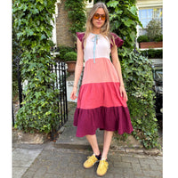 *REVISED CUT* Tonal Tier Dress Midi