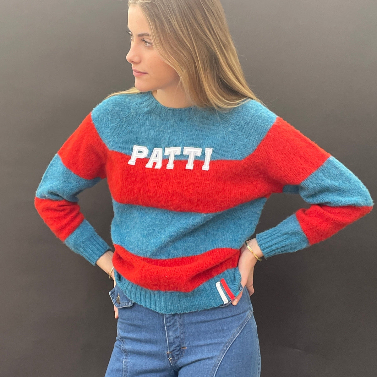 Useless Patti Blue/Red Stripe Jumper