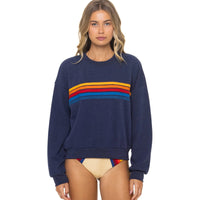 5 Stripe Relaxed Crew S'Shirt Navy