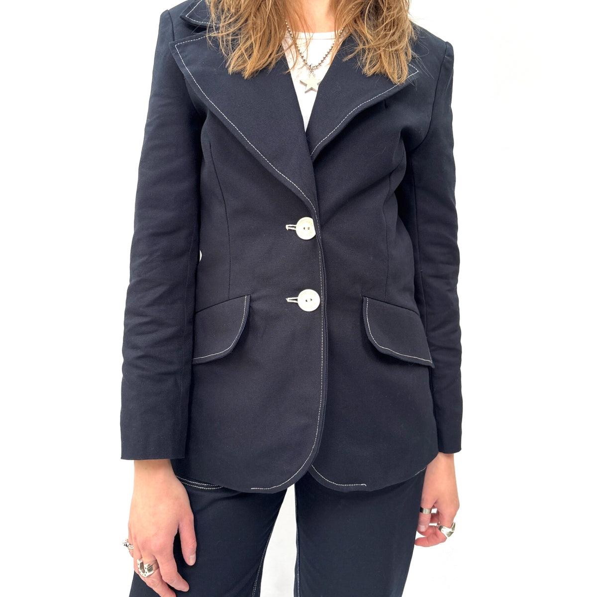 *SS26!* Topstitched Susan Jacket Navy