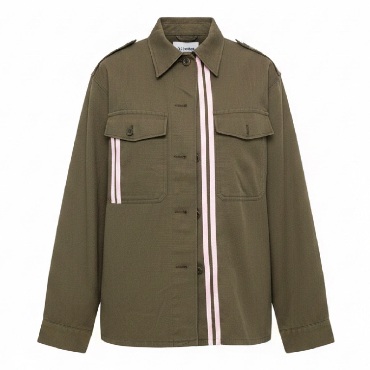 Army Jacket with Pink Stripes