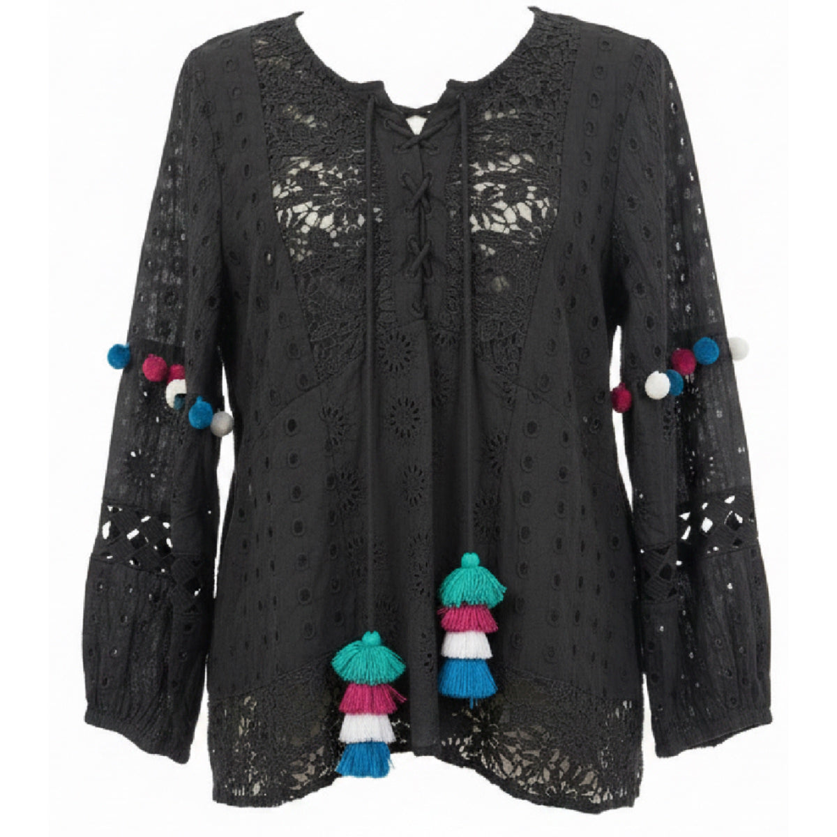 Black Broderie Top