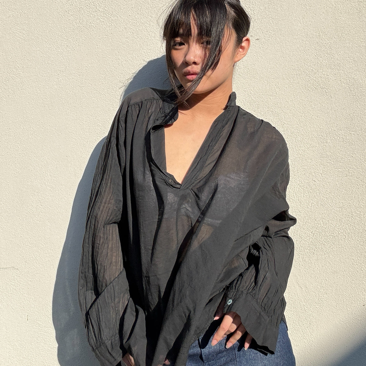 *NEW STYLE* Johanna Smock Top Black