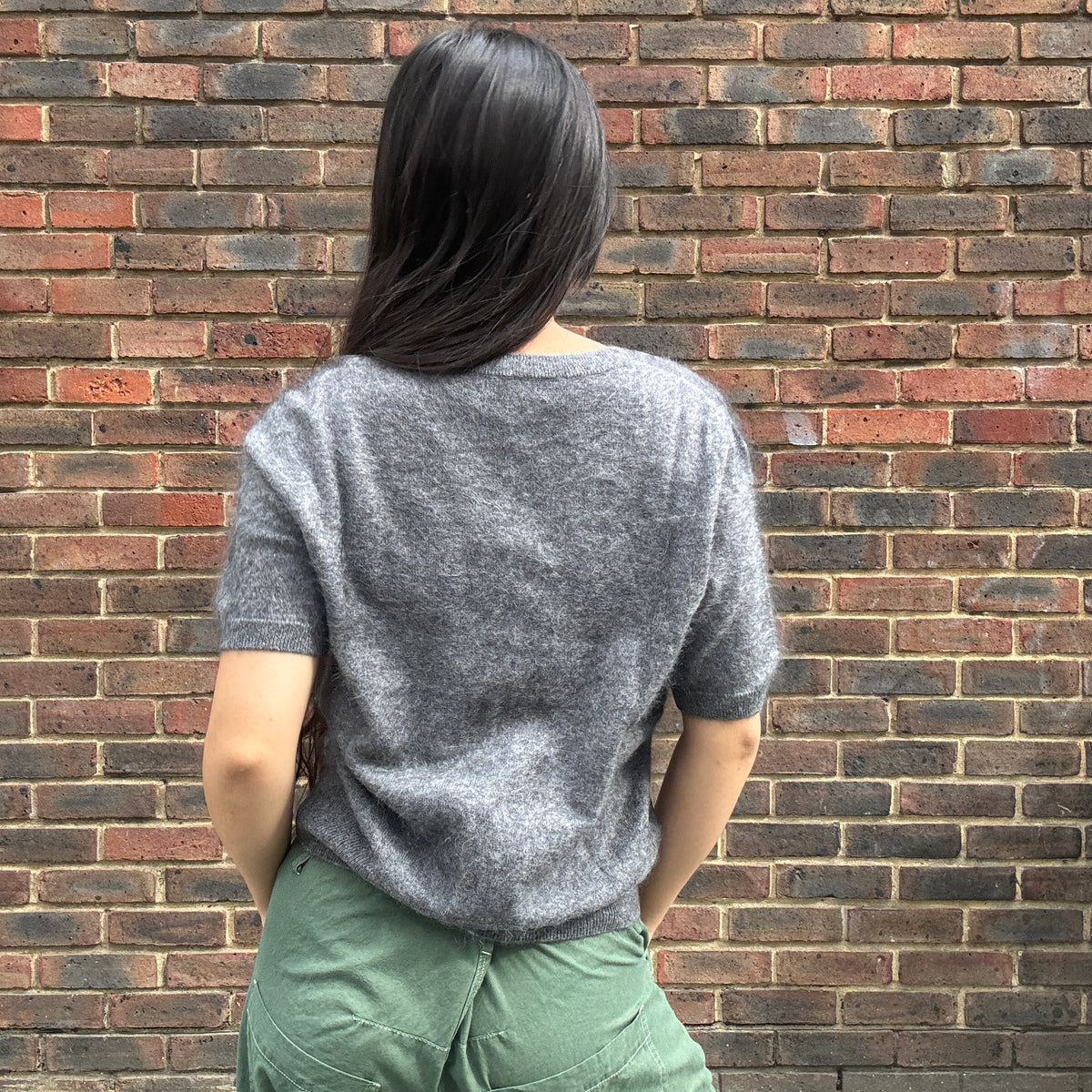 Amaya Brushed Cashmere Jumper Heather Grey