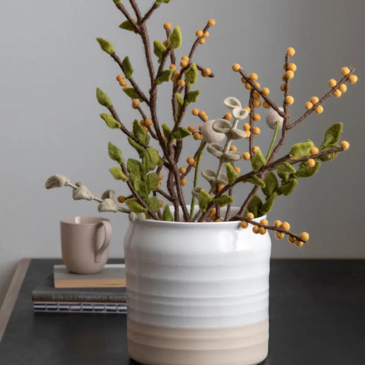 Felted Mini Branch + Yellow Berries