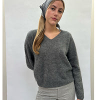 V-Neck Dark Grey Cashmere Pullover