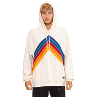 Mountain Stitch Pullover Hoodie Relaxed Vintage White