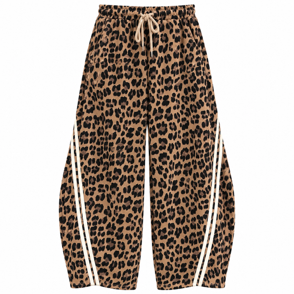 Leopard Barrel Sweatpants Camel