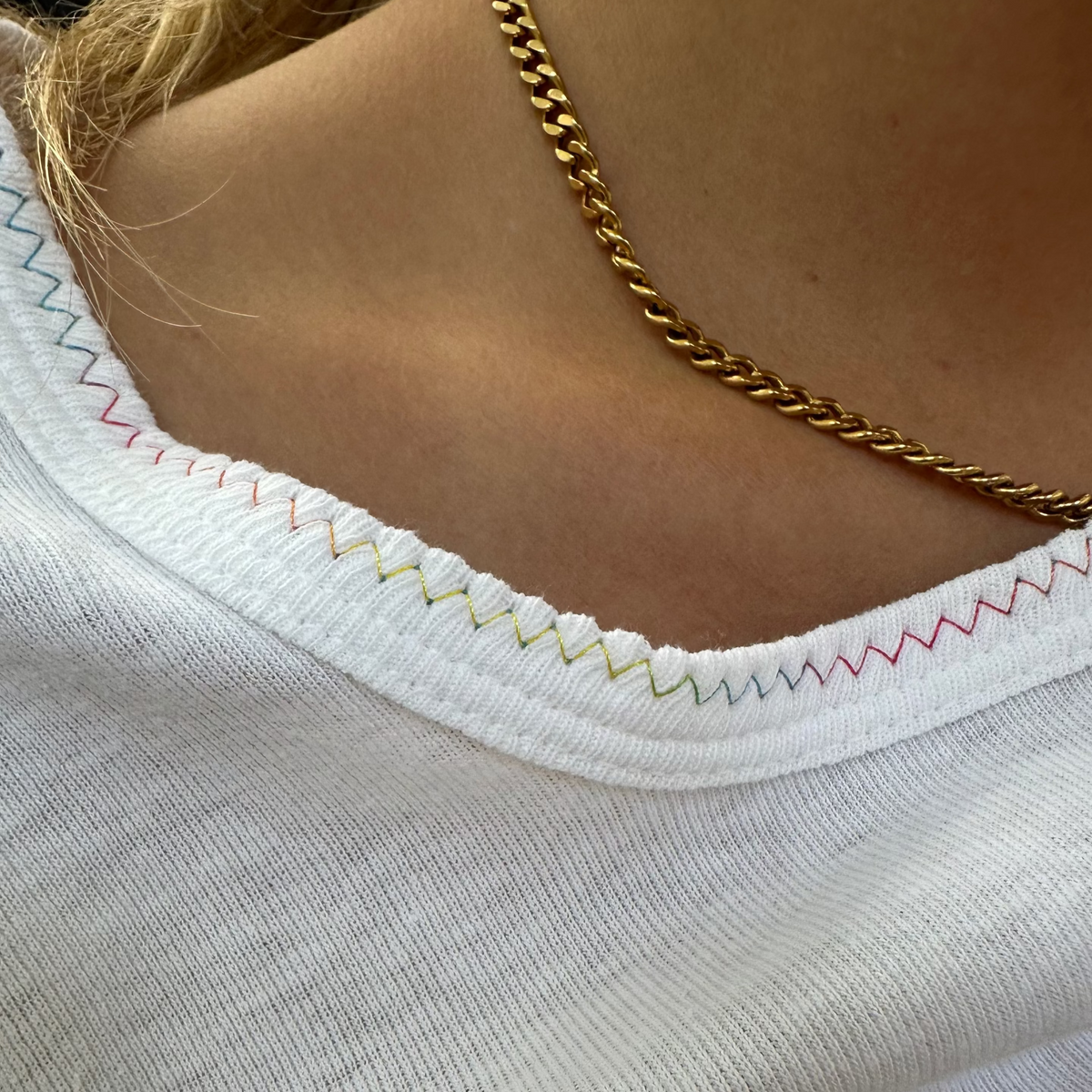 Useless Long Sleeve Rainbow Stitch T Shirt