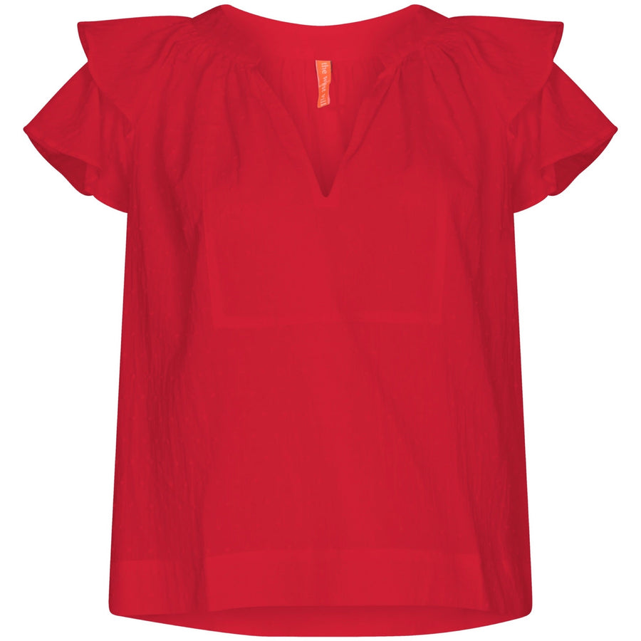 BACK IN STOCK. The West Village Puff Top Red