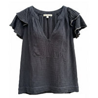 *AW26* Overdyed Puff Top Blsck