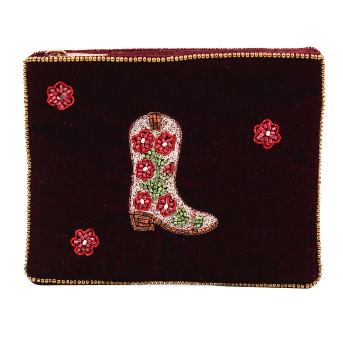 Cream Cowgirl Boot Small Pouch