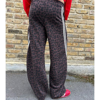 Leopard Barrel Sweatpants Chocolate