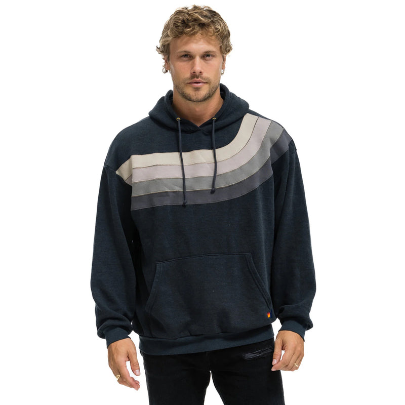 *NEW STYLE* Wave Stripe Pullover Hoodie Charcoal