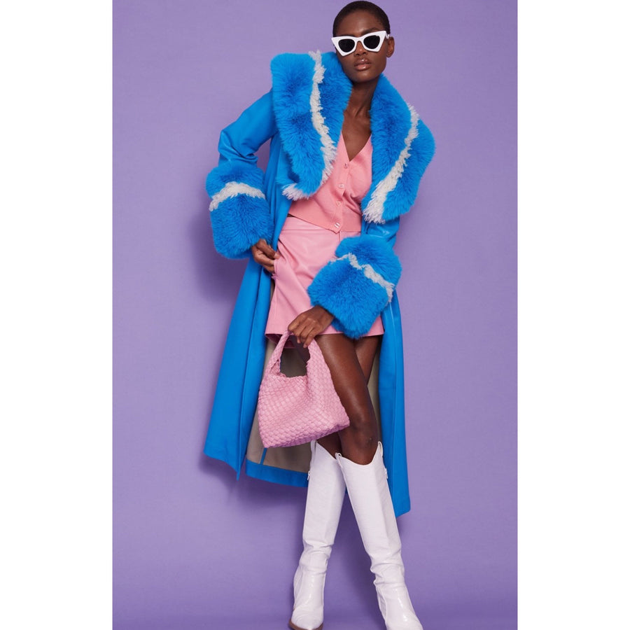 Jayley Eco Leather Faux Fur Trench