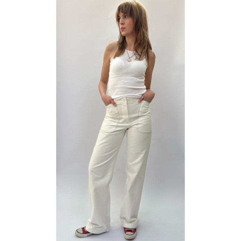 *SS26!* Topstitched Melrose Off White