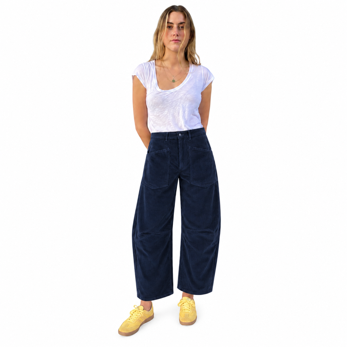 Cord Barrel Pant Navy