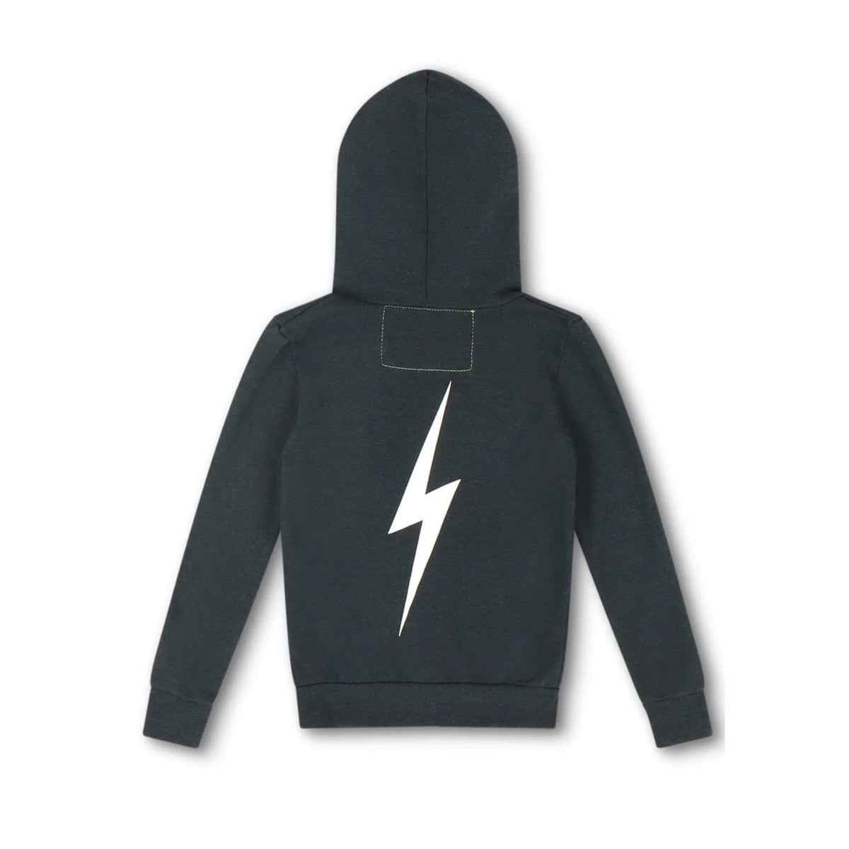 Bolt Print Kids Zip Hoodie Charcoal/White