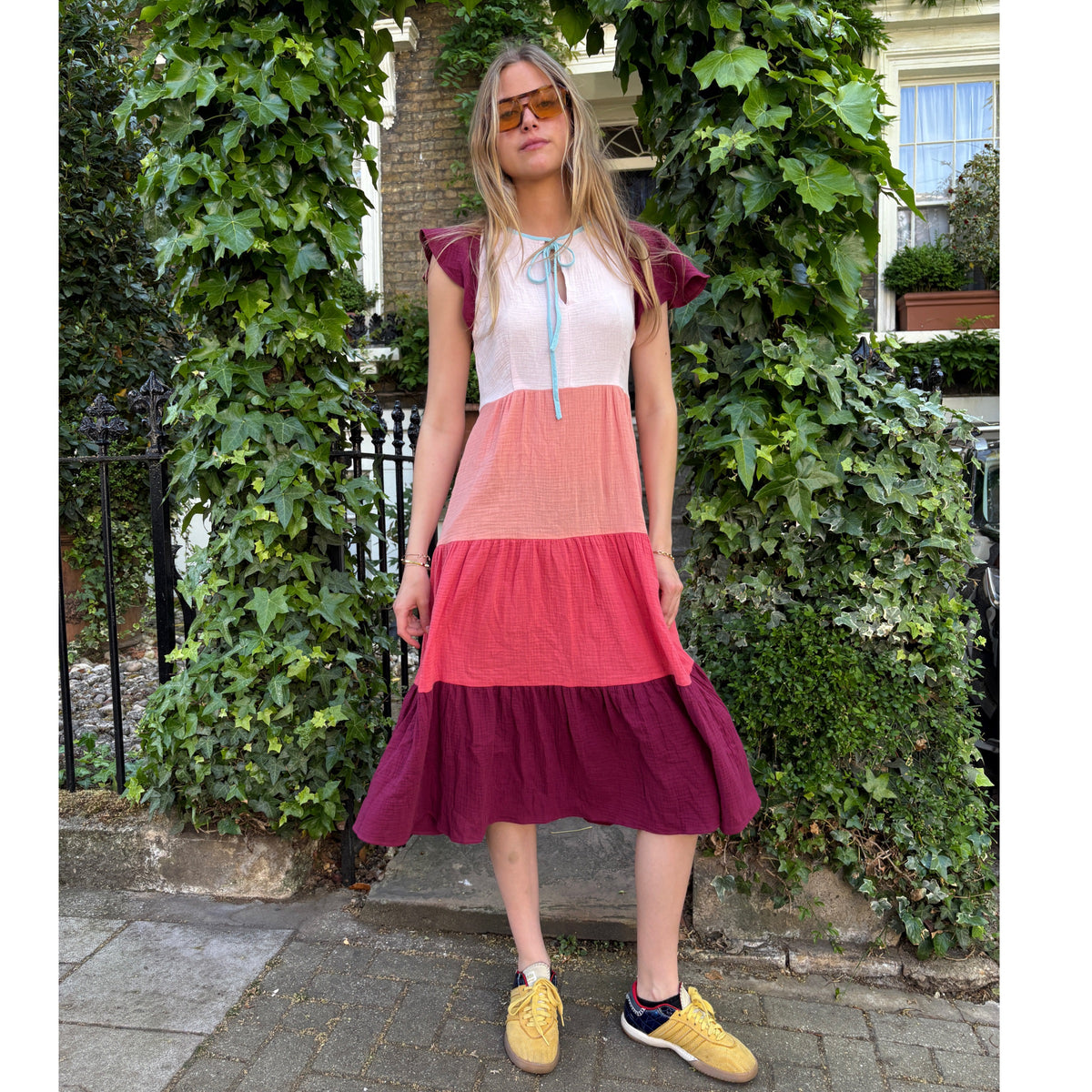*REVISED CUT* Tonal Tier Dress Midi