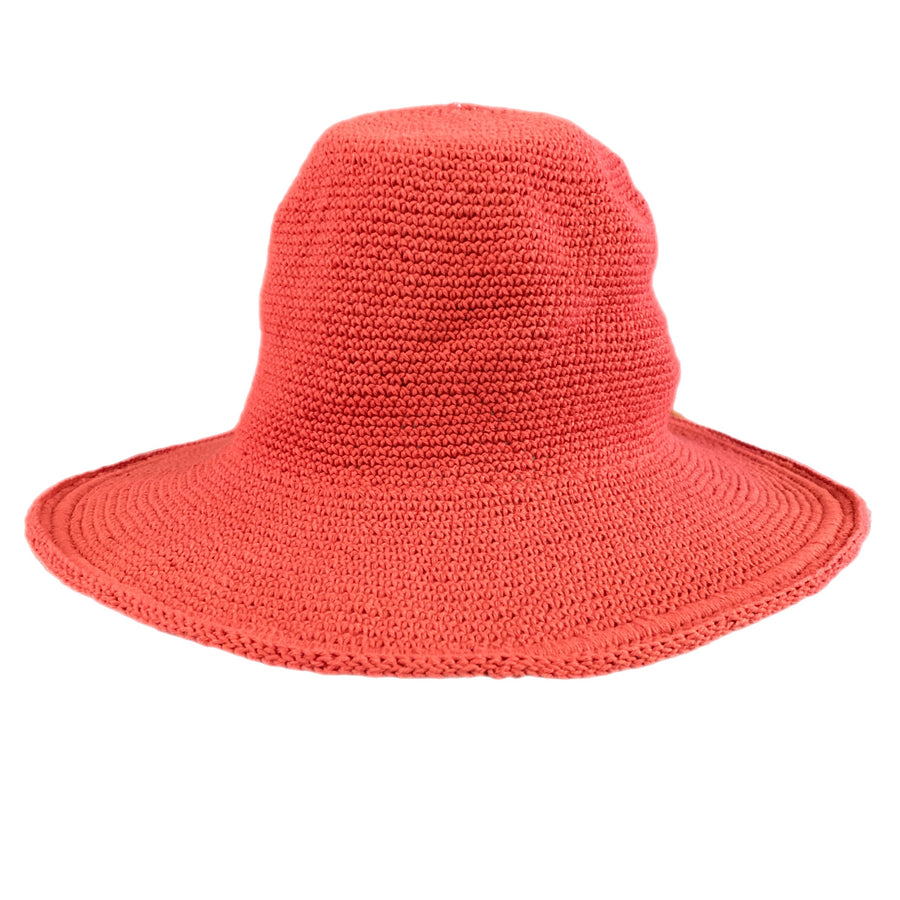 Pure Yellow Cotton Hat Brick Red