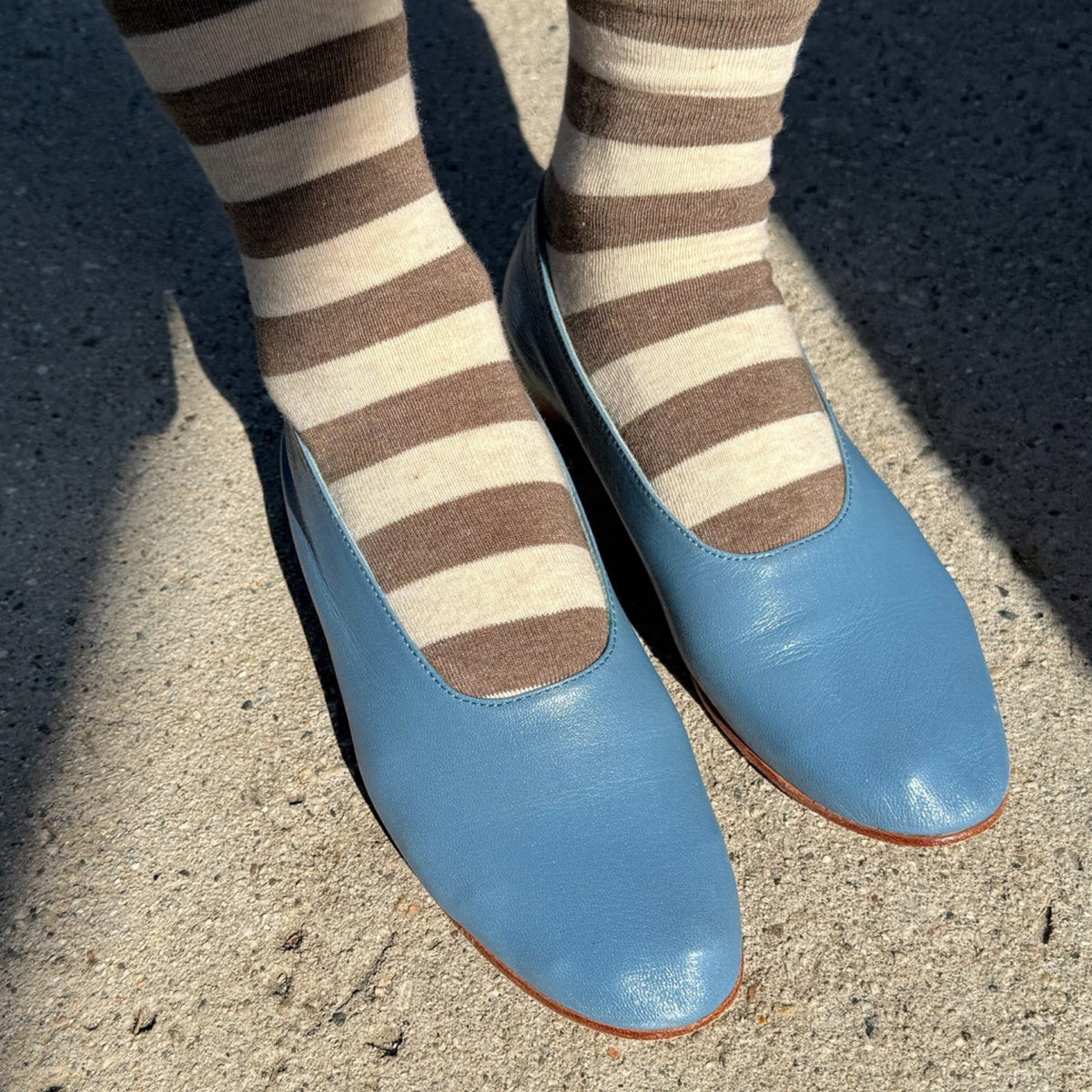 *NEW* Le Bon Shoppe Wally Socks Brown Stripe