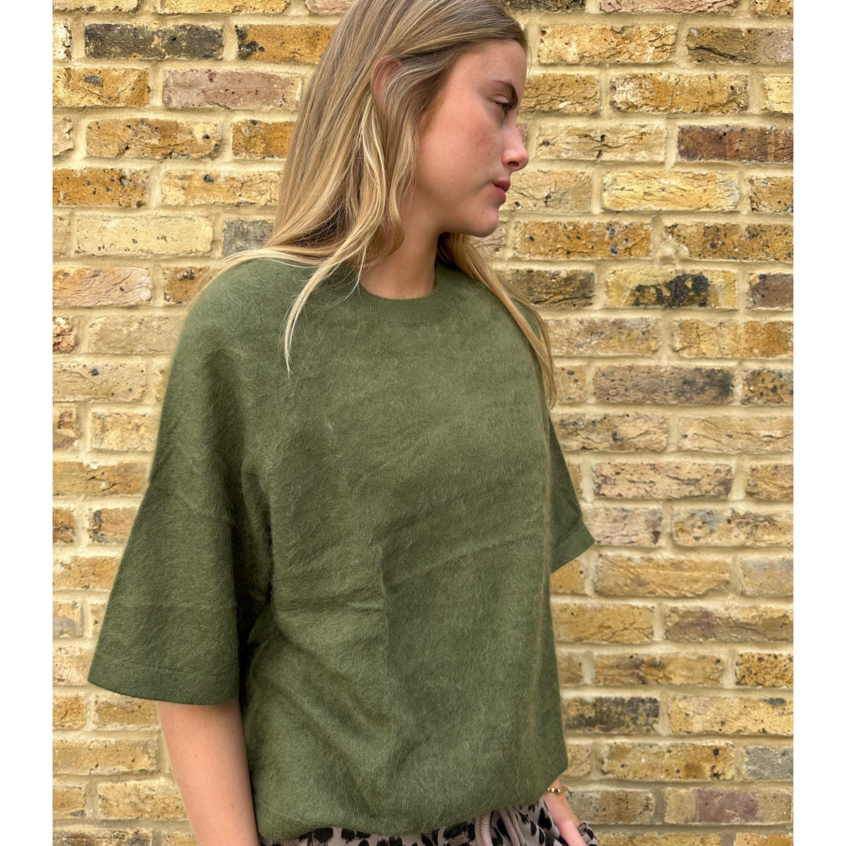 Jenna Brushed Cashmere Jumper Dark Moss
