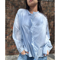 *RESTOCK* Lightweight Ruffle Shirt Sky Blue