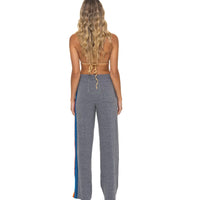 5 Stripe Wide Leg Sweatpants Heather Grey