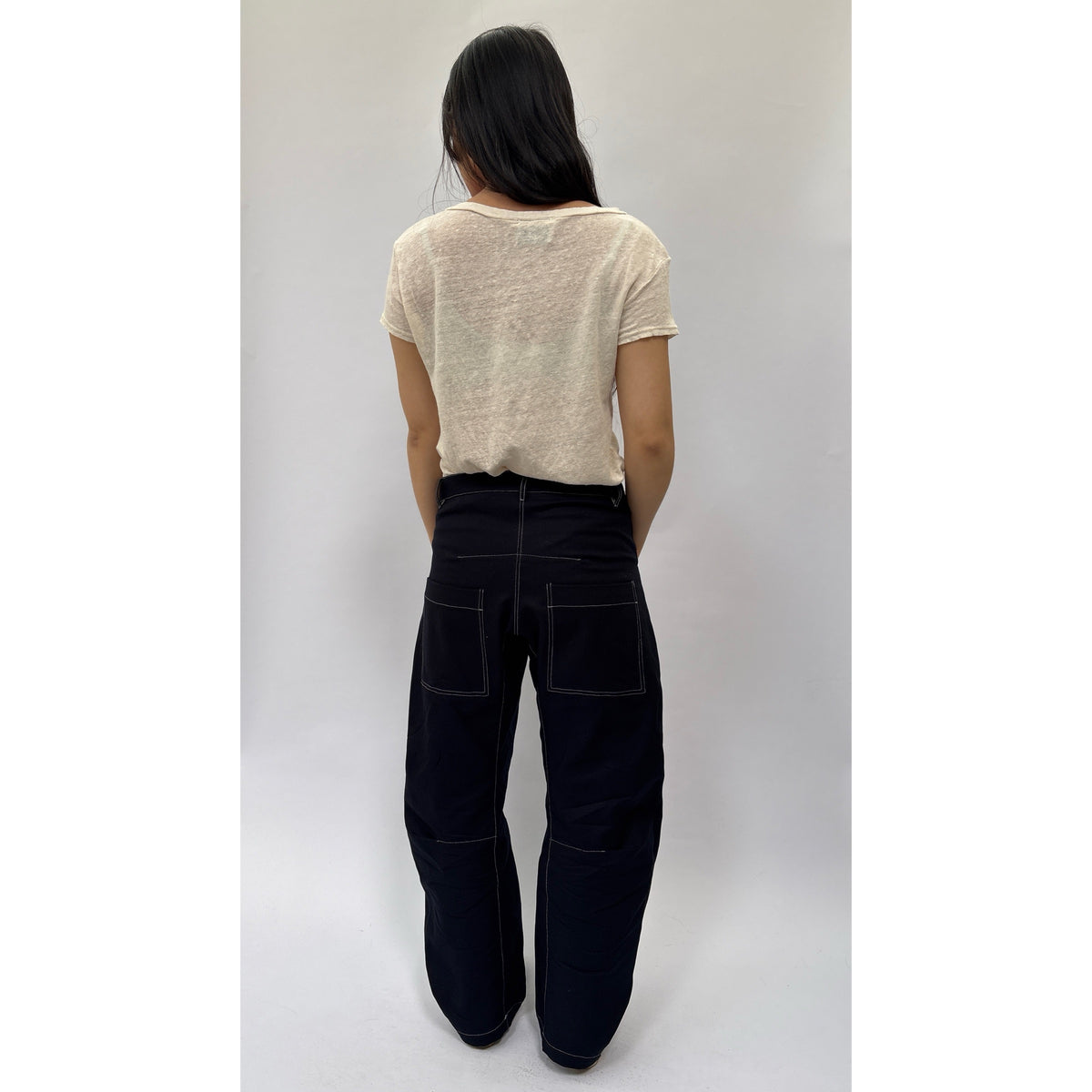 *SS26!* Topstitched Barrel Navy