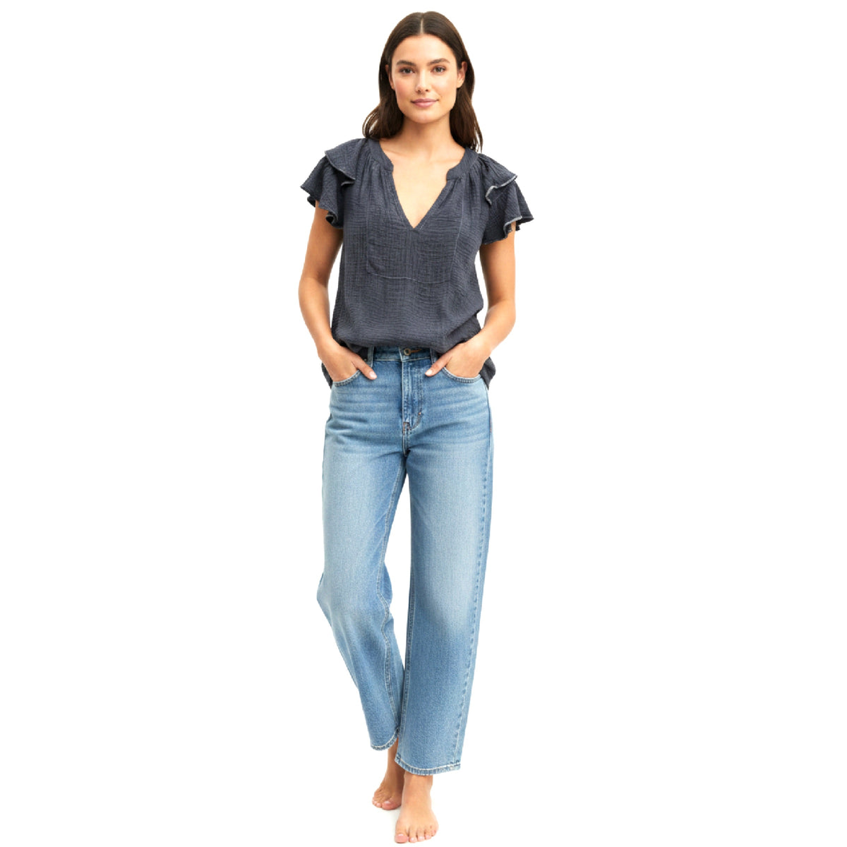 *AW26* Overdyed Puff Top Blsck