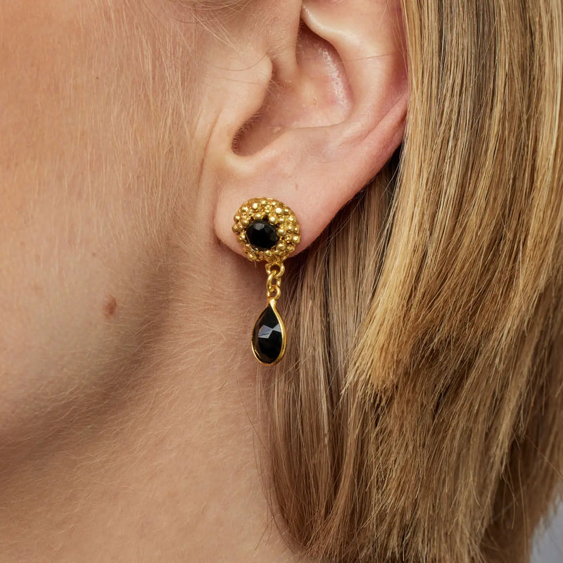 Black Flower Earrings