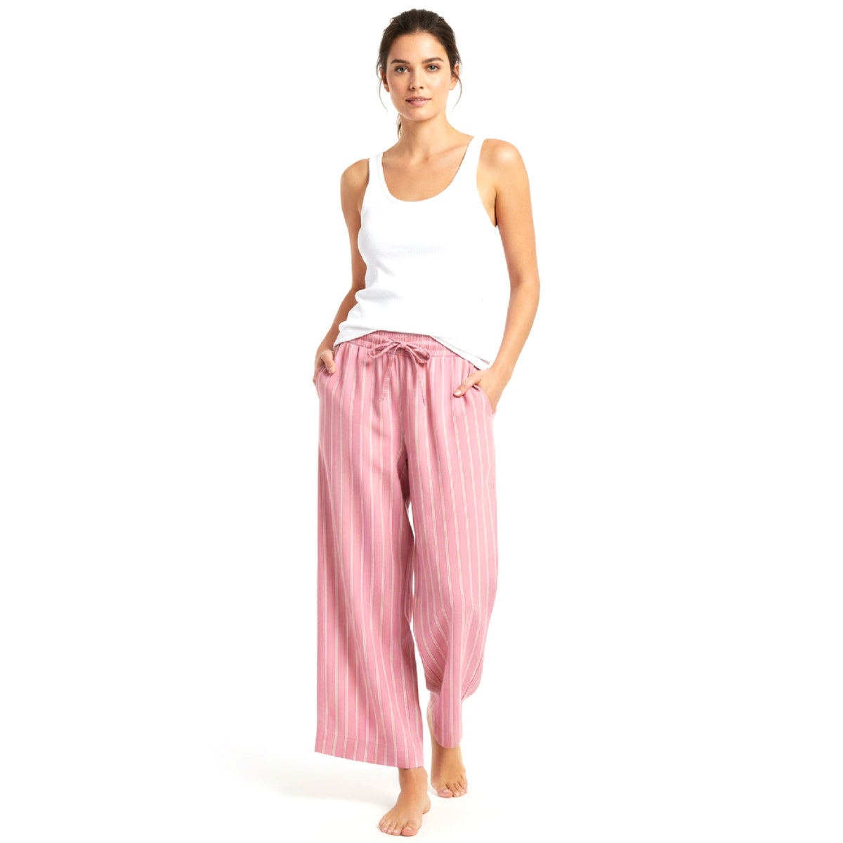 *NEW* Cotton Stripe  PJ-Style Pants Pink