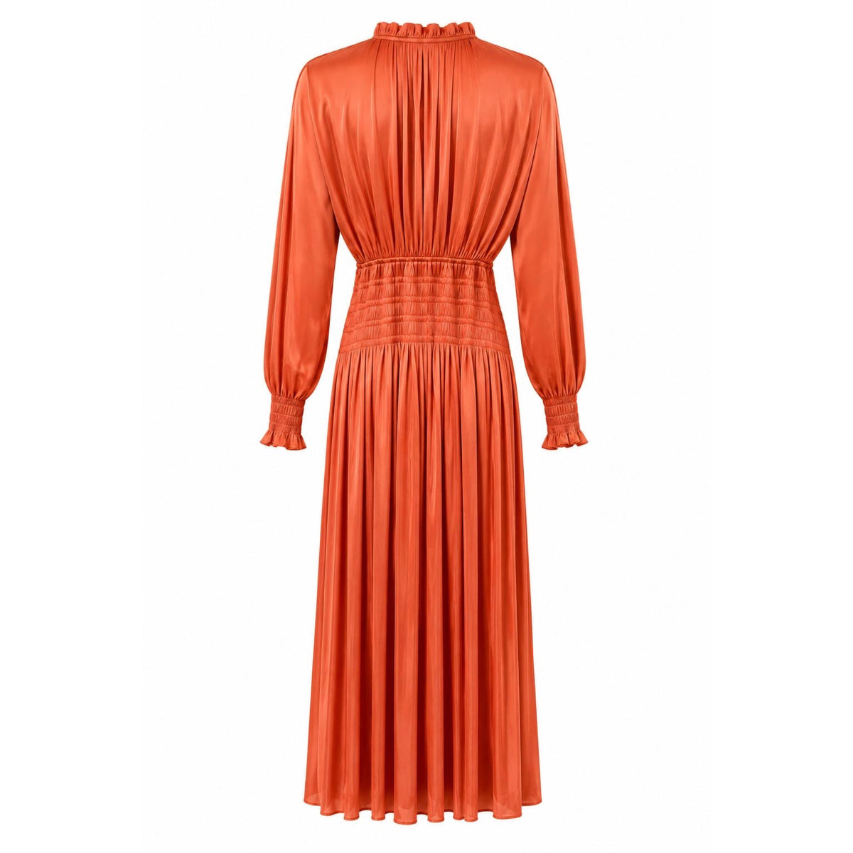 Coral Shirred Dress